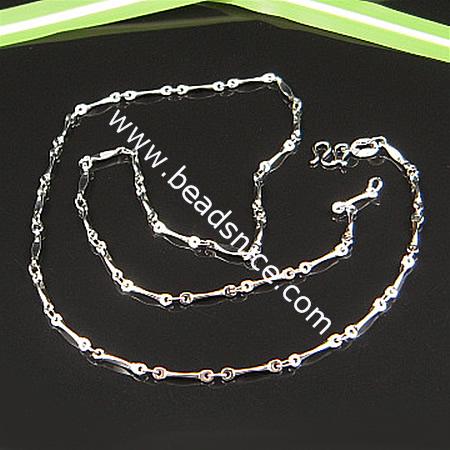 Brass Necklace Chains, 2mm,clasp 7mm,nickel free,lead safe,length:17 Inch,