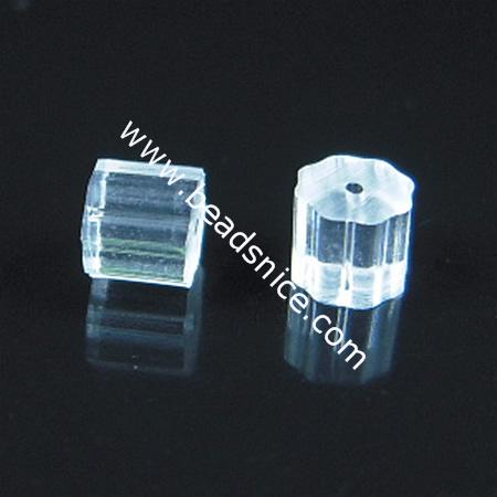 Jewelry earring findings, plastic, translucent, 3.5x3mm,