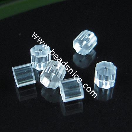 Jewelry earring findings, plastic, translucent, 3.5x3mm,
