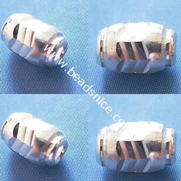 925 Sterling Silver Beads, Oval shape,  fancy cut,6x4mm,