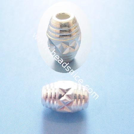 925 Sterling Silver Beads, Oval shape, fancy cut,5x8mm,