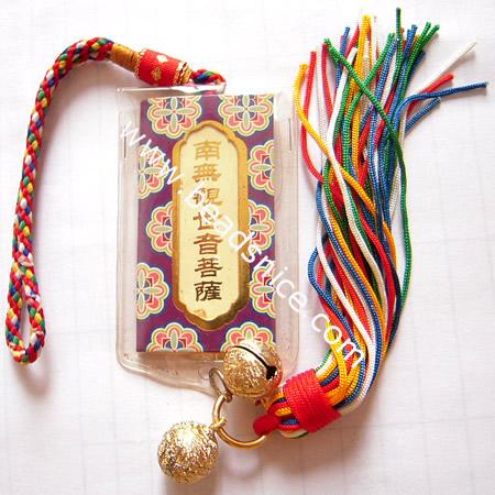 Chinese Knots, nylon cord, handmade,length 11.5 Inch,70x39mm,bead 12mm,