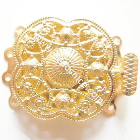 Jewelry brass clasps,four rows,Flower,21x27mm,nickel free,lead safe,