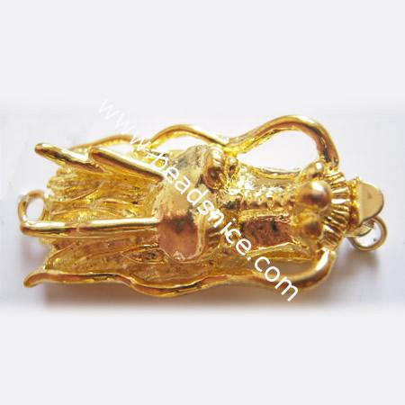 Jewelry clasp,brass,one rows,15x31mm, nickel free, lead safe,