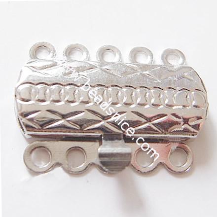 Jewelry brass clasp,19x14mm, nickel free,lead safe,five rows,