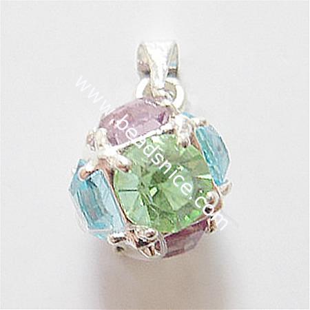 wholesale rhinestone pendant,round,lead-safe,nickel-free,
