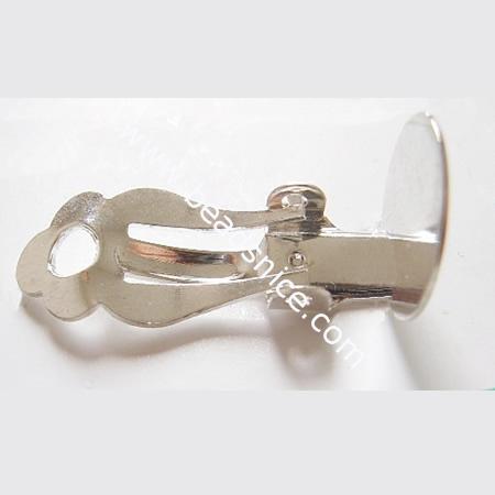 Jewelry Brass ear stud component,18x9mm,base diameter:12mm,nickel free,lead safe,