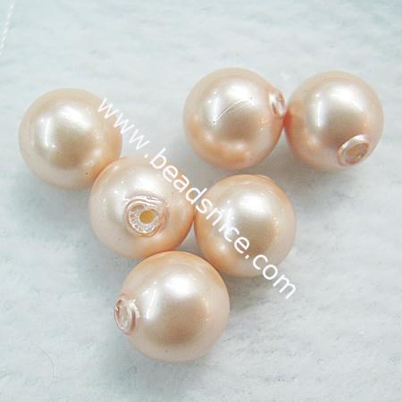 South ocean shell pearl earring,round,rainbow,14mm,half hole, 