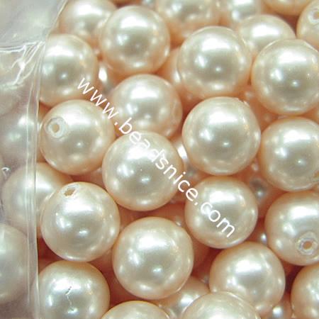 South ocean shell pearl earring,round,rainbow,10mm,half hole, 