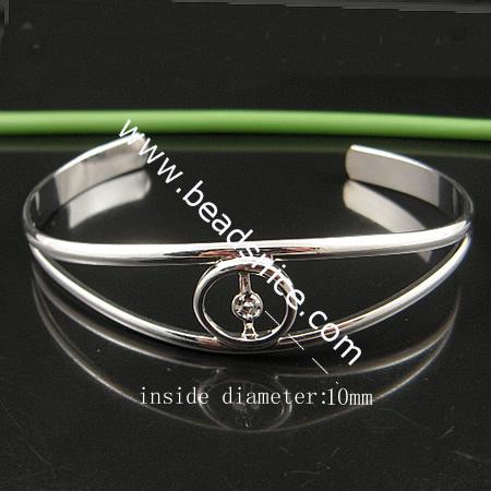 Brass bracelet,base diameter:9mm,inside diameter:65mm,nickel free,lead safe,