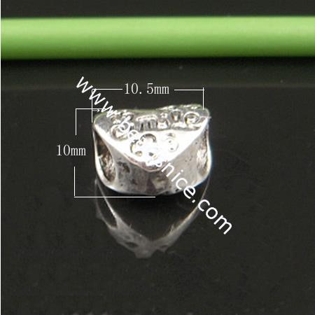 Zinc Alloy European Style Beads , ,10X10.5mm,hole:4.5mm