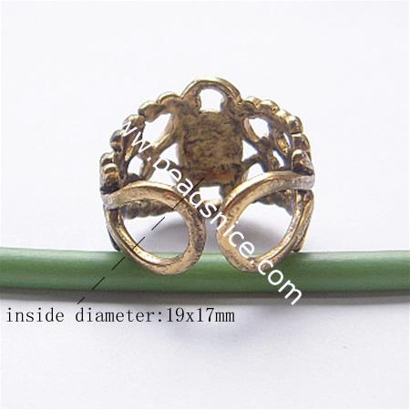 Ring,Brass,10x8mm oval, Inside diameter:17mm,