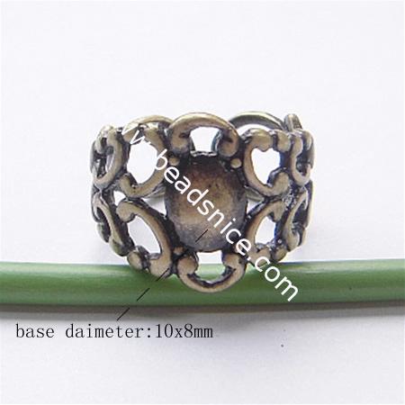 Ring,Brass,10x8mm oval, Inside diameter:17mm,
