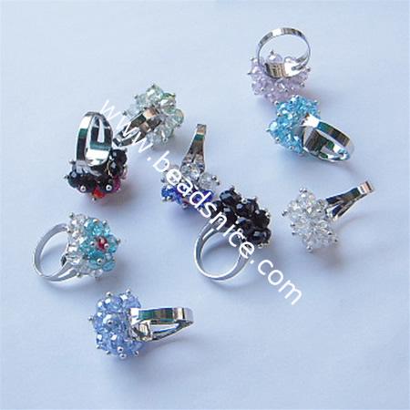 Cheap ring,brass,size:8,mix color,flower