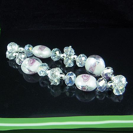 Imitated  crystal glass bracelet ,15.5x14mm,length 7.5 inch,flat oval,