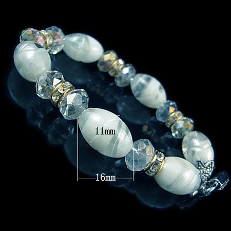 Jewerly bracelet,imitated  crystal glass ,bead 11x16mm, pendant 19.5x9x4.5mm,length 7 inch,Rice,