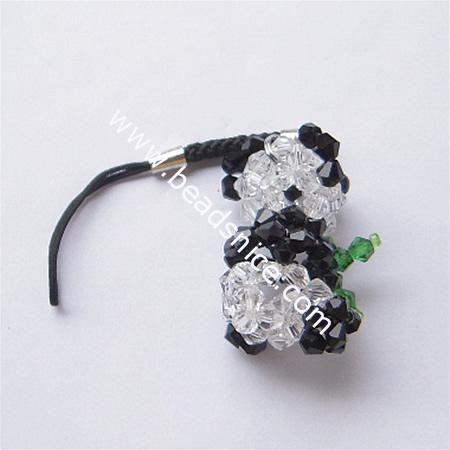 Fashion cell phone strap with  crystal,37x23x17mm,4 inch,animal,