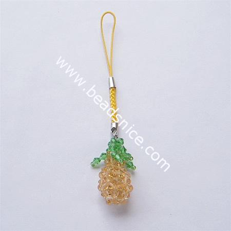 Cell phone strap with Crystal,35x18mm,4.5 inch,