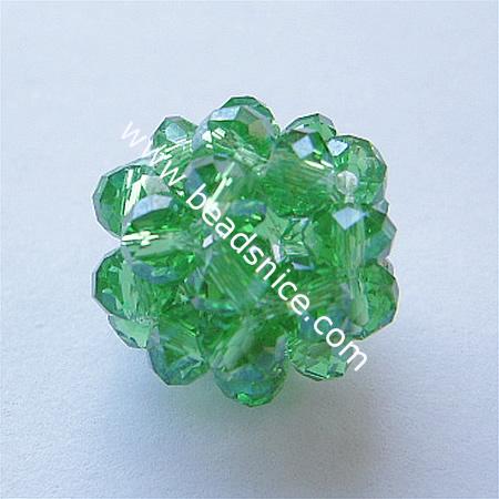 Fashion imitated  crystal glass beads,14mm,hole:about 2mm,faceted round,