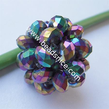 Fashion imitated  crystal glass beads,22mm,hole:about 2.5mm,faceted round,