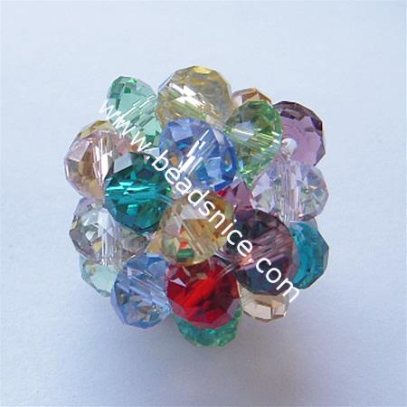 Fashion imitated  crystal glass beads,27mm,hole:about 4mm,faceted round,