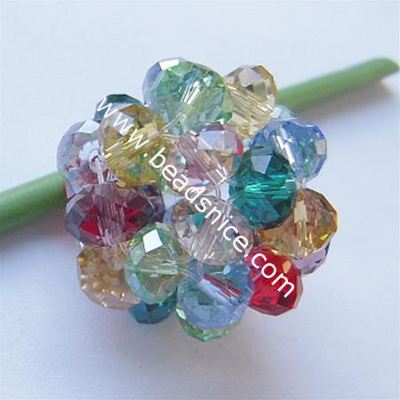 Fashion imitated  crystal glass beads,27mm,hole:about 4mm,faceted round,