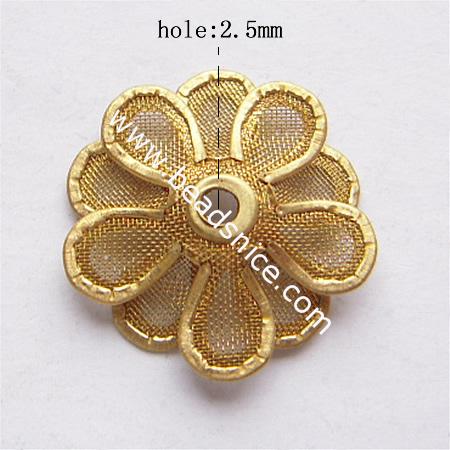 Brass net flake beading,20.5x20.5mm,hole about 2.5mm,flower,nickel free,lead safe,
