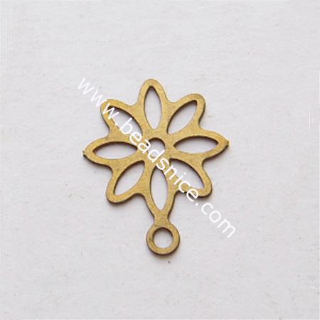 Brass net flake beading,12x10mm,hole:about 1mm,nickel free,lead safe,flower,