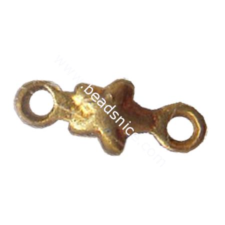 Connectors/link,brass,6x3mm,hole:about 1mm,nickel free,lead safe,