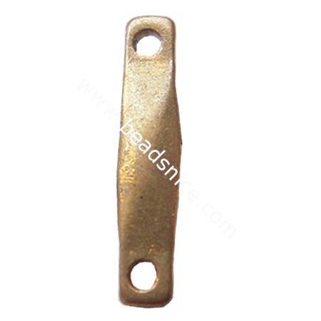 Connectors/link,brass,11x2mm,hole:about 1mm,nickel free,lead safe,