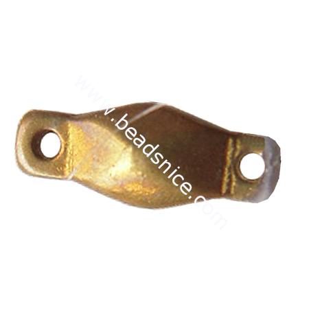 Connectors/link,brass,9x3.5mm,hole:about 1mm,nickel free,lead safe,