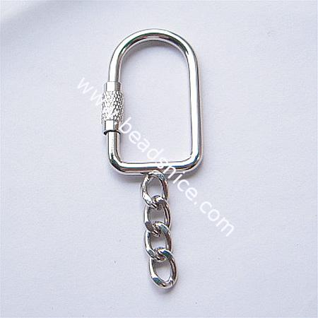 Brass clasp,61.5x22.5mm,hole:about 3mm,nickel free,lead safe,