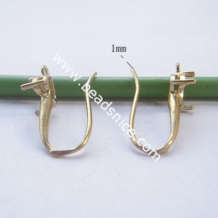 Earwire Hook,Brass,22x11mm,Nickel-free,Lead-safe,
