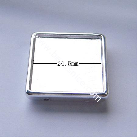 CCB cabochons, square, 28mm, base diameter:24.5x24.5mm,hole:about 1mm,