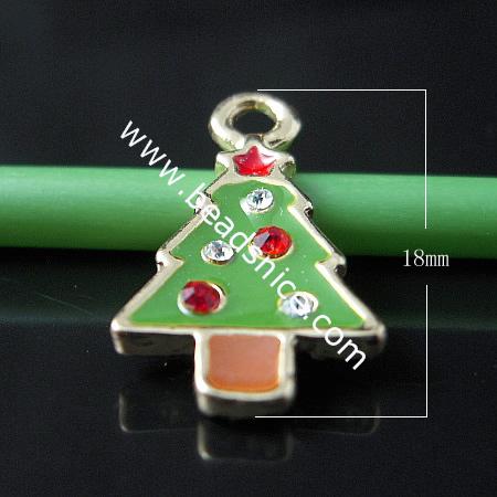 Alloy pendant component,enamel charm with rhinestone, Pb-free & Ni-free & Cd-free,20x20mm,hole:about 2mm, sold by PC