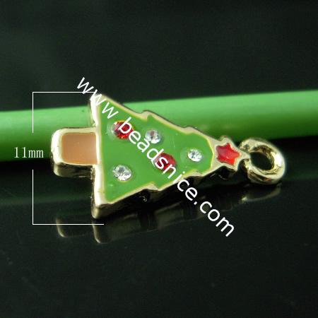 Alloy pendant component,enamel charm with rhinestone, Pb-free & Ni-free & Cd-free,20x20mm,hole:about 2mm, sold by PC