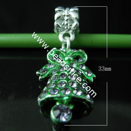 Alloy pendant component,enamel charm with rhinestone,Pb-free & Ni-free & Cd-free,33x14mm,hole:about4mm, 