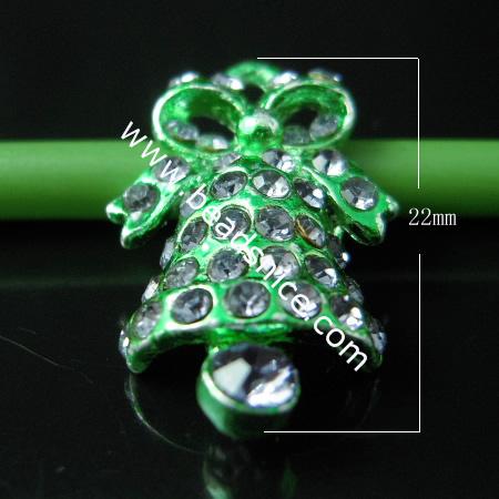 Alloy pendant component,enamel charm with rhinestone,Pb-free & Ni-free & Cd-free,,22x14mm,hole:about 1mm, 