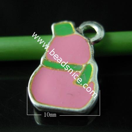 Alloy pendant component,enamel charm with rhinestone,Pb-free & Ni-free & Cd-free,16x10mm,hole:about 2mm, 