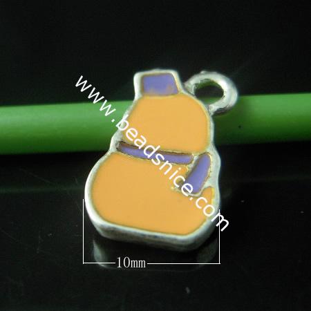 Alloy pendant component,enamel charm with rhinestone,Pb-free & Ni-free & Cd-free,16x10mm,hole:about 2mm,