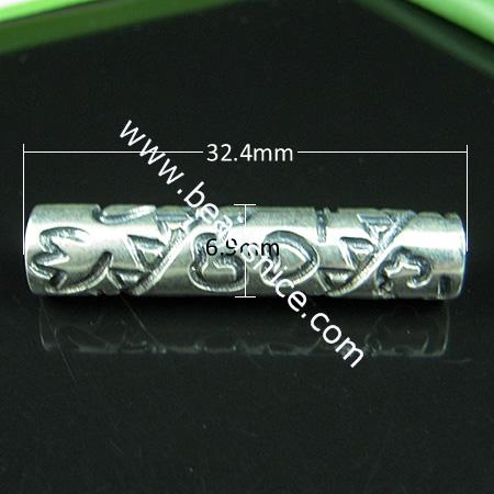 Sterling silver bali european style bead,32.4x6.9mm,hole:approx 4.9mm,