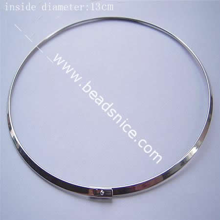 Brass necklace,inside diameter:13cm,16 inch,3x1mm thick,nickel free,
