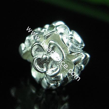 925 sterling silver european style bead,8x10mm,hole:approx 4mm,no ,