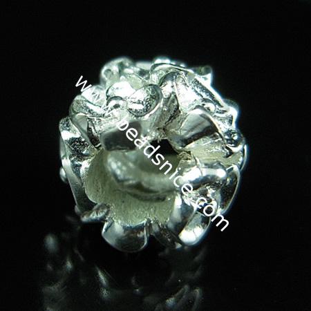 925 sterling silver european style bead,8x10mm,hole:approx 4mm,no ,