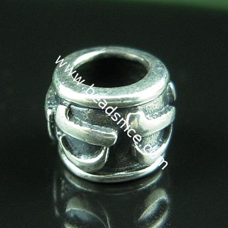925 sterling silver bali european style bead,8x9mm,hole:approx 5mm,no ,