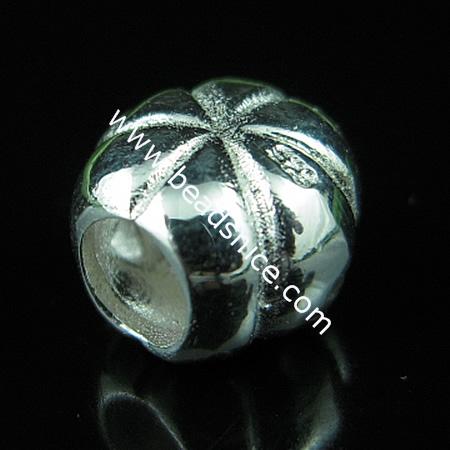 925 sterling silver bali european style bead,9.5x10mm,hole:approx 4mm,no ,