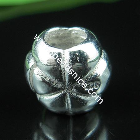 925 sterling silver bali european style bead,9.5x10mm,hole:approx 4mm,no ,