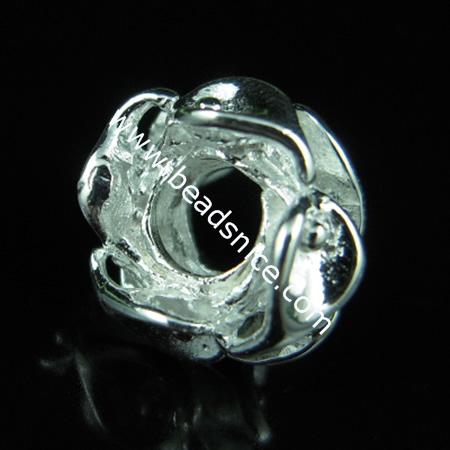 925 sterling silver european style bead,8.5x12.5mm,hole:approx 4.5mm,no ,