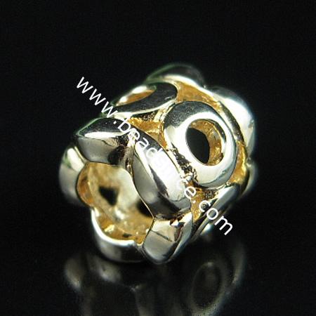 925 sterling silver european style bead,8.5x8.5mm,hole:approx 4.5mm,no ,