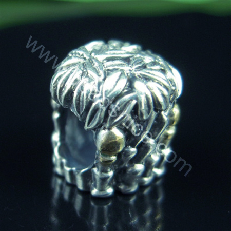 925 sterling silver european style bead,9x10mm,hole:approx 4.5mm,no ,